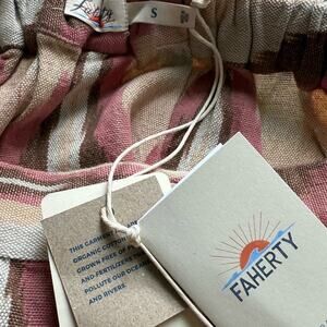 NWT Faherty Pink and Brown Buttoned Patterned Midi Skirt